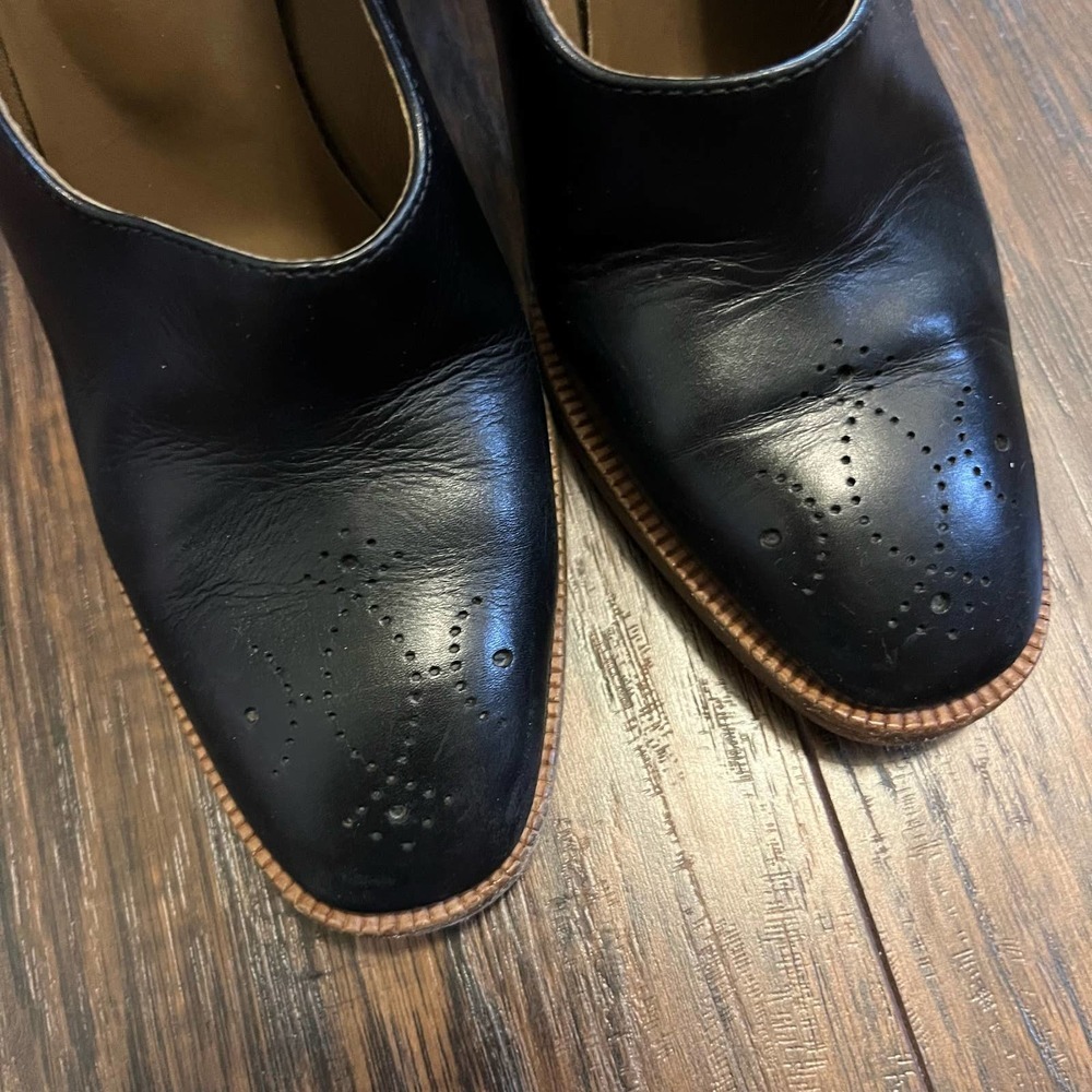 Hermes Clou de Selle Accent Black Leather Pumps Women's Size 37 - Picture 6 of 8